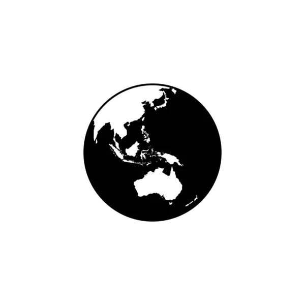 Världskarta Globen Silhuett För Ikonen Symbol App Webbplats Piktogram Logotyp — Stock vektor