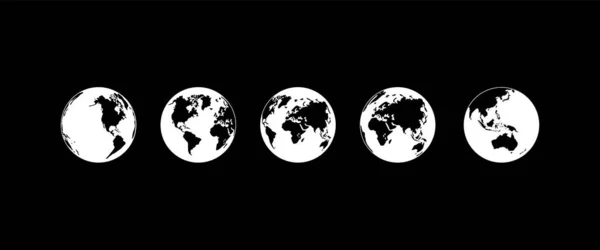World Map Globe Silhouette Icon Symbol App Website Pictogram Logo — Stockový vektor