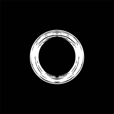 Zen Çemberi Simgesi Simgesi. Logo için Estetik Çember Şekli, Sanat Çerçevesi, Resim Çizimi, Web Sitesi veya Grafik Tasarım Elemanı. Vektör İllüstrasyonu