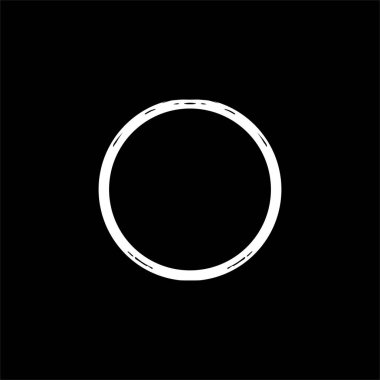 Zen Çemberi Simgesi Simgesi. Logo için Estetik Çember Şekli, Sanat Çerçevesi, Resim Çizimi, Web Sitesi veya Grafik Tasarım Elemanı. Vektör İllüstrasyonu