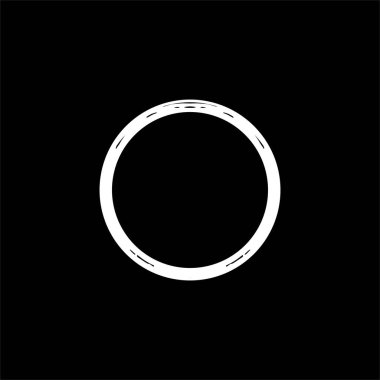 Zen Çemberi Simgesi Simgesi. Logo için Estetik Çember Şekli, Sanat Çerçevesi, Resim Çizimi, Web Sitesi veya Grafik Tasarım Elemanı. Vektör İllüstrasyonu