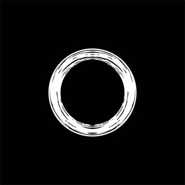 Zen Çemberi Simgesi Simgesi. Logo için Estetik Çember Şekli, Sanat Çerçevesi, Resim Çizimi, Web Sitesi veya Grafik Tasarım Elemanı. Vektör İllüstrasyonu