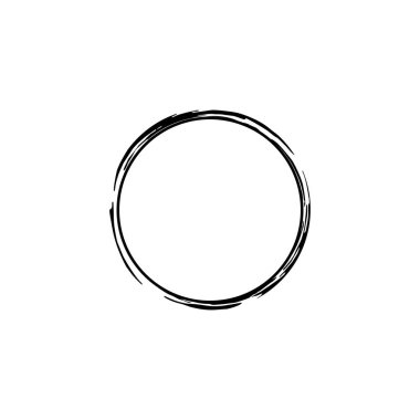 Zen Çemberi Simgesi Simgesi. Logo için Estetik Çember Şekli, Sanat Çerçevesi, Resim Çizimi, Web Sitesi veya Grafik Tasarım Elemanı. Vektör İllüstrasyonu