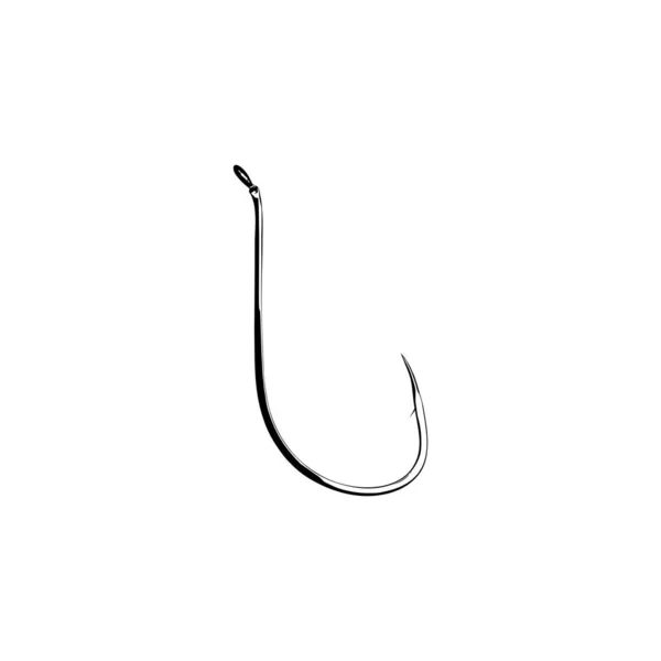 Fish Hook Silhouette Illustrazione Arte Icona Simbolo Applicazioni Sito Web — Vettoriale Stock