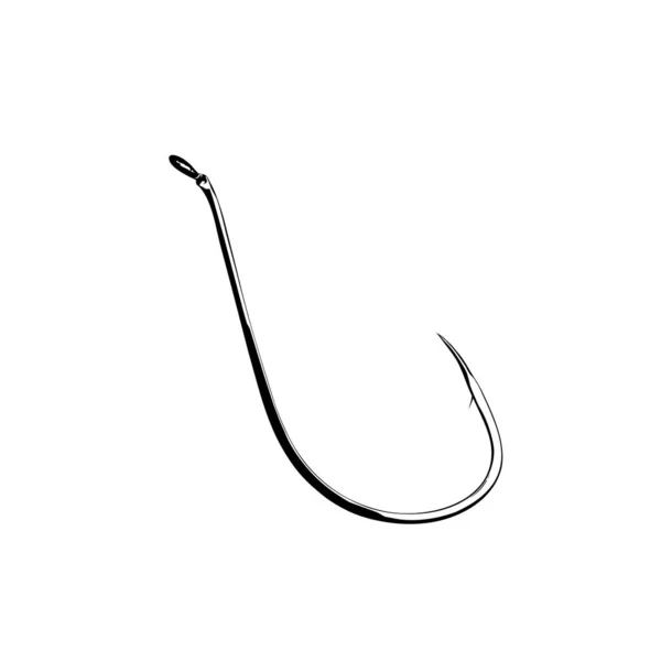 Fish Hook Silhouette Art Illustration Ikon Szimbólum Alkalmazások Weboldal Piktogram — Stock Vector