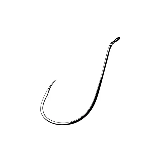 Fish Hook Silhouette Art Illustration Icon Σύμβολο Εφαρμογές Ιστοσελίδα Εικονόγραμμα — Διανυσματικό Αρχείο