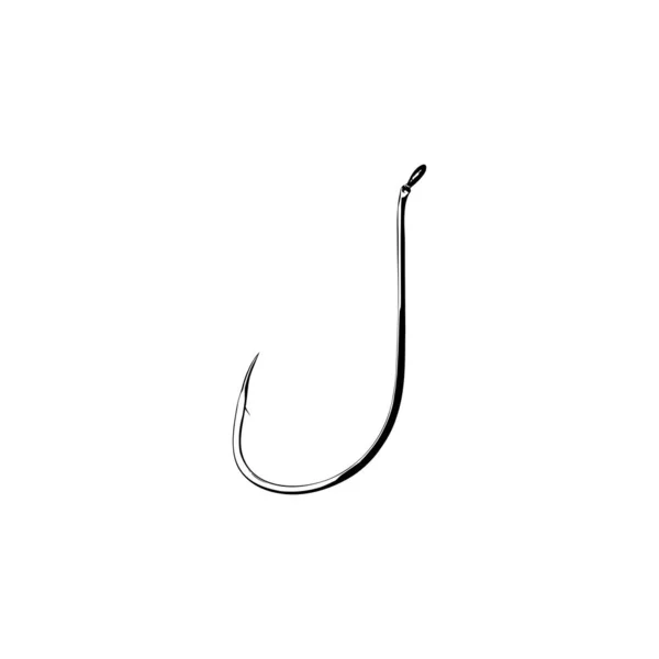 Fish Hook Silhouette Art Illustration Icon Symbol Apps Website Pictogram — Stock Vector