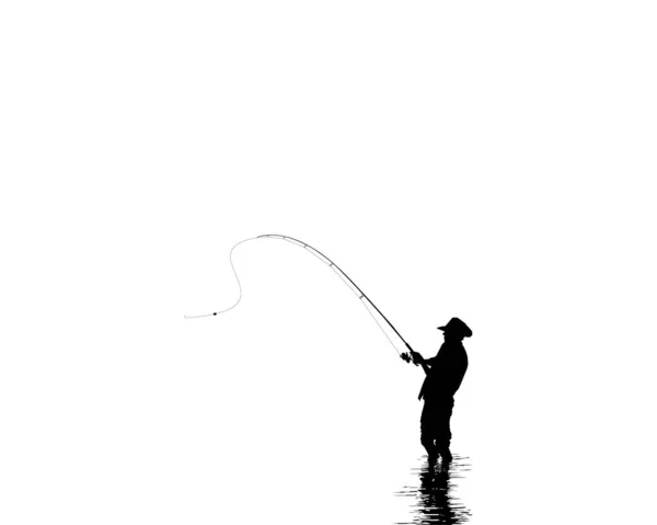 Fisher Man Silhouette Pour Illustration Art Pictogramme Site Web Type — Image vectorielle