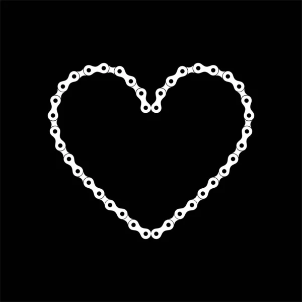 Heart Shape Love Icon Symbool Samengesteld Door Silhouet Van Ketting — Stockvector