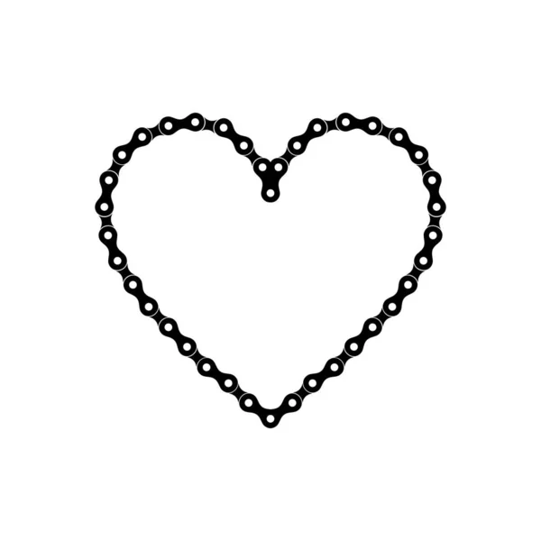 Heart Shape Love Icon Symbool Samengesteld Door Silhouet Van Ketting — Stockvector