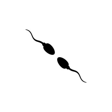 Simge, Sembol, Sanat İllüstrasyonu, Piktogram, Uygulamalar, Web Sitesi, Logo Tipi veya Grafik Tasarım Elemanı için Sperm Silueti. Vektör İllüstrasyonu