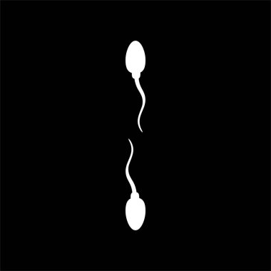 Simge, Sembol, Sanat İllüstrasyonu, Pictogram, Uygulamalar, Web Sitesi, Logo Tipi veya Grafik Tasarım Elemanı için Spermatozoa silueti. Vektör İllüstrasyonu