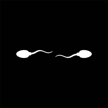 Simge, Sembol, Sanat İllüstrasyonu, Pictogram, Uygulamalar, Web Sitesi, Logo Tipi veya Grafik Tasarım Elemanı için Spermatozoa silueti. Vektör İllüstrasyonu