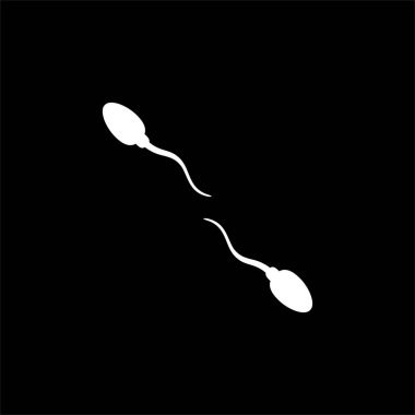 Simge, Sembol, Sanat İllüstrasyonu, Pictogram, Uygulamalar, Web Sitesi, Logo Tipi veya Grafik Tasarım Elemanı için Spermatozoa silueti. Vektör İllüstrasyonu