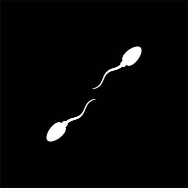 Simge, Sembol, Sanat İllüstrasyonu, Pictogram, Uygulamalar, Web Sitesi, Logo Tipi veya Grafik Tasarım Elemanı için Spermatozoa silueti. Vektör İllüstrasyonu