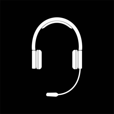 Simge, Sembol, Logo Tipi, Pictogram, Apps, Web Sitesi, Sanat Resimleri veya Grafik Tasarım Elemanı için Kulaklık veya Kulaklık Silueti. Vektör İllüstrasyonu