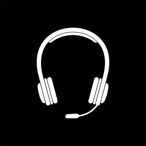 Ακουστικά Ακουστικά Σιλουέτα Για Εικονίδιο Σύμβολο Τύπος Λογότυπο Εικονόγραμμα Εφαρμογές — Διανυσματικό Αρχείο