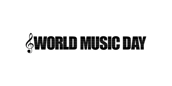 ロゴタイプ ウェブサイト アートイラスト ポスター バナー グラフィックデザイン要素のためのワールドミュージックDayテキストイラスト ベクターイラスト — ストックベクタ