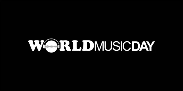 World Music Day Text Illustration Logo Type Website Art Illustration — Stockový vektor