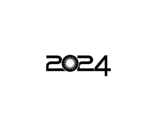 2024 Дизайн Плоский Простой Запоминающийся Привлекающий Внимание Использоваться Дизайна Календаря — стоковый вектор