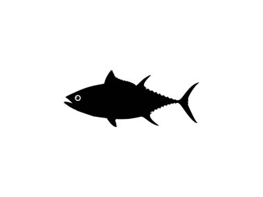 Ton Balığı Silueti, Logo Tipi, Sanat Resimleri, Pictogram, Web Sitesi veya Grafik Tasarım Elementi için kullanılabilir. Vektör İllüstrasyonu