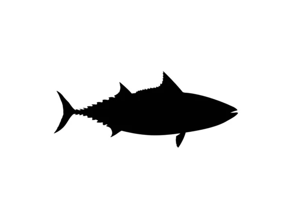金枪鱼的扁平风格轮廓 可用于标志类型 艺术图解 象形文字 网站或平面设计元素 病媒图解 — 图库矢量图片