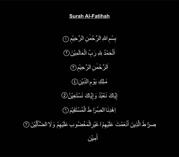 Fatiha Fatihah Opening Opener First Surah Quran Verses Which Prayer — Stock Vector