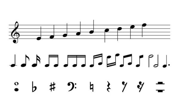 Musical Notation Sign Theory Musical Key Icon Symbol Pode Usar —  Vetores de Stock