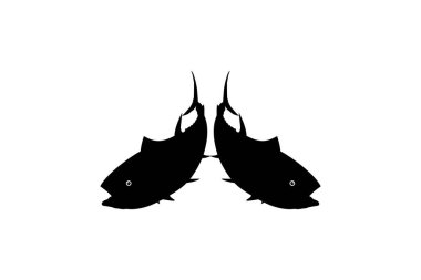 Ton Balığı Silueti, Logo Tipi, Sanat İllüstrasyonu, Pictogram, Web Sitesi veya Grafik Tasarım Elementi için kullanılabilir. Vektör İllüstrasyonu