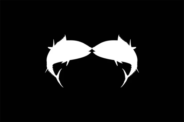 Een Paar Tonijnvissen Silhouet Kan Worden Gebruikt Voor Logo Type — Stockvector