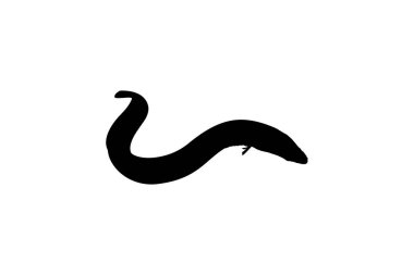 Logo, Piktogram, Web Sitesi, Uygulamalar ve Grafik Tasarım Elemanı için Yılanbalığı Silüeti. Vektör İllüstrasyonu