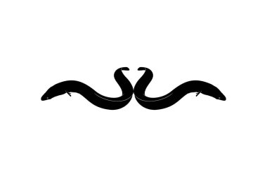 Logo, Piktogram, Web Sitesi, Uygulamalar ve Grafik Tasarım Elemanı için Yılanbalığı Silüeti. Vektör İllüstrasyonu