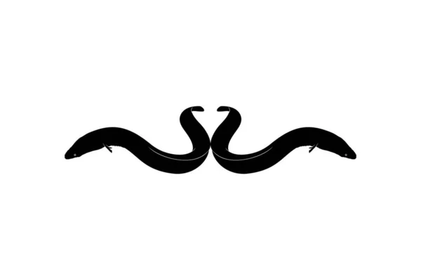 Silhouette Anguille Pour Logo Pictogramme Site Web Applications Élément Conception — Image vectorielle