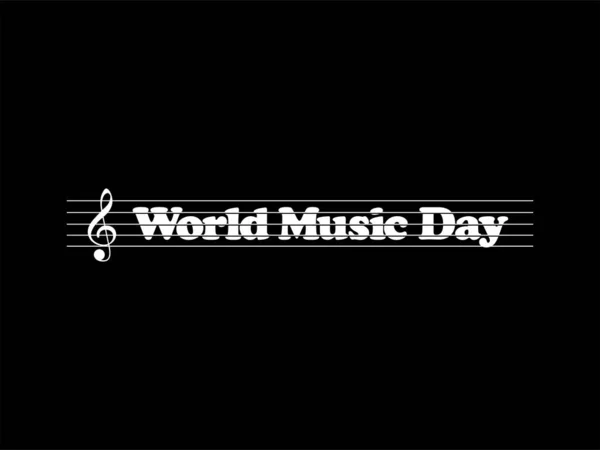 World Music Day Text Illustration Logo Type Website Art Illustration — Stockový vektor