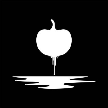 Kanlı Korkunç Balkabağı, İşaret, Simge, Cadılar Bayramı Teması Posteri, Korku ve Gizemli Sanat Resimleri için kullanılabilir. Vektör İllüstrasyonu