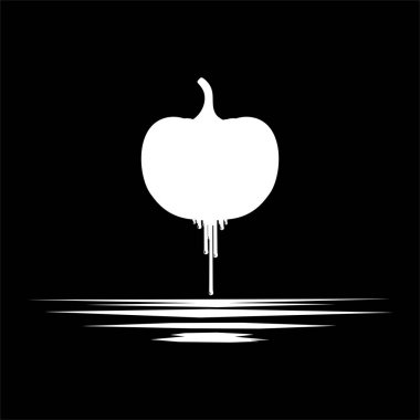 Kanlı Korkunç Balkabağı, İşaret, Simge, Cadılar Bayramı Teması Posteri, Korku ve Gizemli Sanat Resimleri için kullanılabilir. Vektör İllüstrasyonu