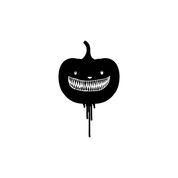 Bloody Scary Pumpkin Puede Usar Para Sign Icono Símbolo Cartel — Vector de stock