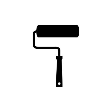 Boya Roller Silhouette, Logo Gram, Pictogram, Apps, Art Illustration, Website veya Grafik Tasarım Elemanı için kullanılabilir. Vektör İllüstrasyonu