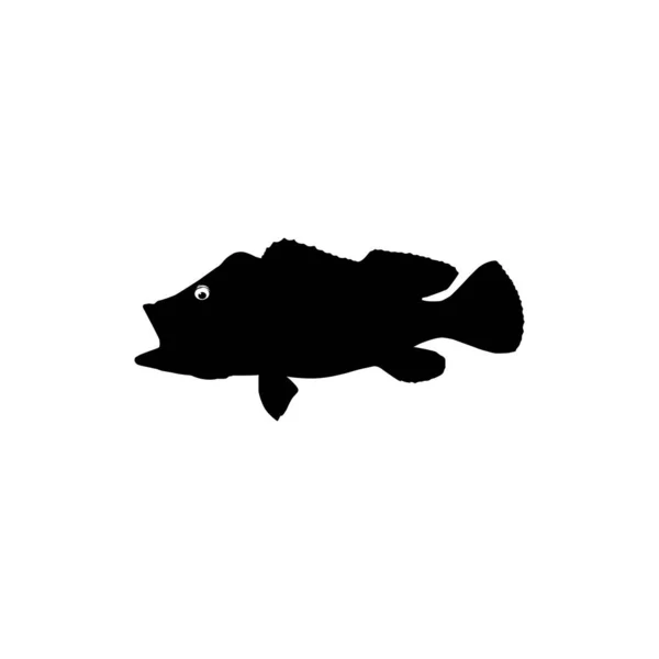 Bass Fish Silhouette Kan Bruge Til Kunst Illustration Logo Gram – Stock-vektor
