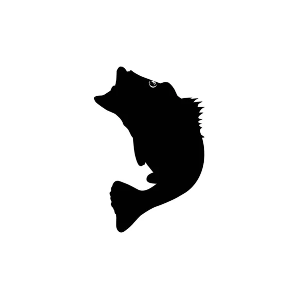 Bass Fish Silhouette Może Być Używany Art Illustration Logo Gram — Wektor stockowy