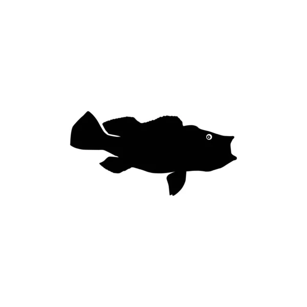 Μπάσο Σιλουέτα Ψαριών Μπορεί Χρησιμοποιήσει Για Την Τέχνη Εικονογράφηση Logo — Διανυσματικό Αρχείο