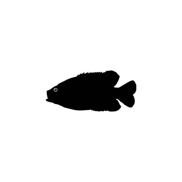 Bass Fish Silhouette Può Utilizzare Illustrazione Arte Logo Gram Pittogramma — Vettoriale Stock