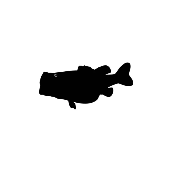 Bass Fish Silhouette Puede Utilizar Para Ilustración Arte Gramo Logotipo — Archivo Imágenes Vectoriales
