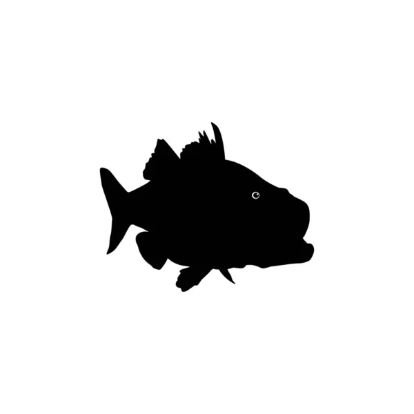 Bass Fish Silhouette Може Використовуватись Ілюстрації Мистецтва Логотипу Піктограми Маскота — стоковий вектор