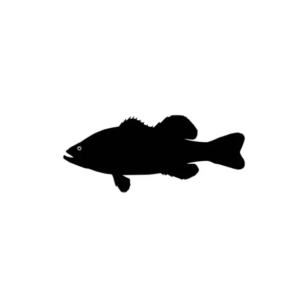 Bass Fish Silhouette Puede Utilizar Para Ilustración Arte Gramo Logotipo — Vector de stock