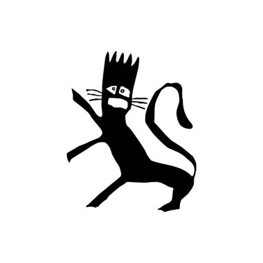 Aslan 'ın Naive Illustration of the Lion Crown, çirkin ama sanatsal, Logo Type, Art Illustration, Website veya Grafik Tasarım Elementi için kullanılabilir. Vektör İllüstrasyonu 