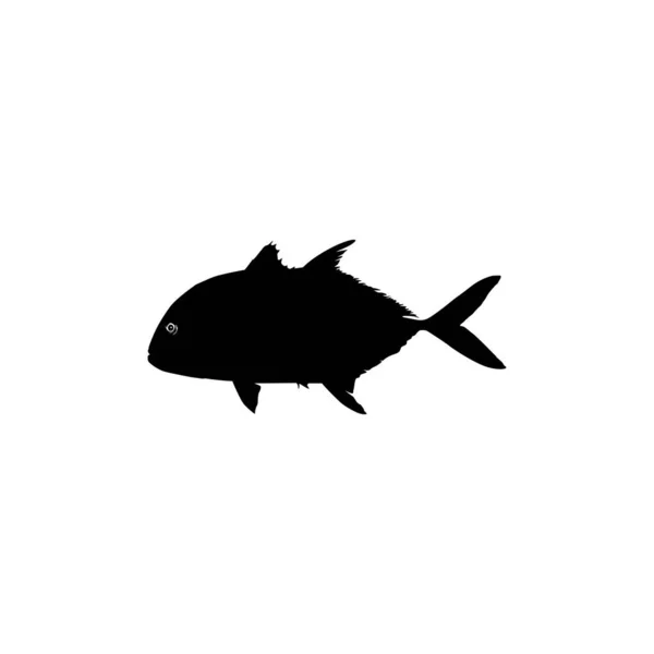 ジャックファミリーに分類された巨大な海洋魚種 カランクス イグノビリス バリアリー ロニンジャック 巨大なキングフィッシュ Gtフィッシュ またはポンテックと呼ばれています — ストックベクタ