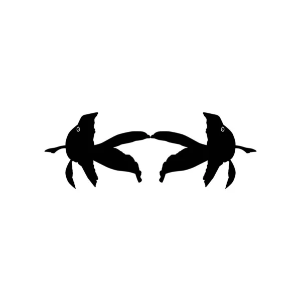 Coppia Della Sagoma Pesce Oro Può Utilizzare Logo Gram Illustrazione — Vettoriale Stock