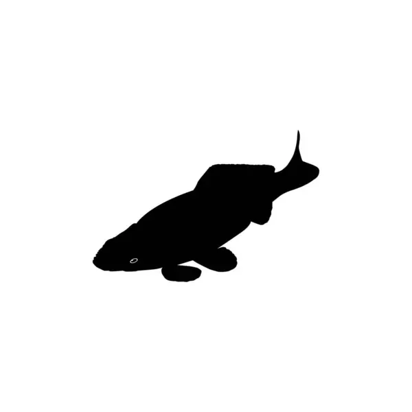 Gold Fish Silhouette Can Use Logo Gram Art Illustration Pictogram — Stock Vector