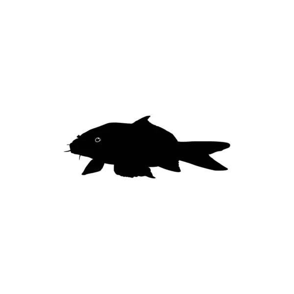 Gold Fish Silhouette Can Use Logo Gram Art Illustration Pictogram — Stock Vector